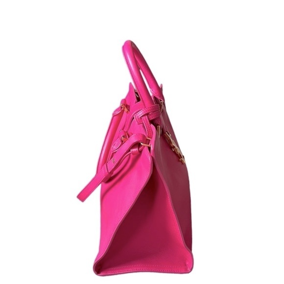 Yves Saint Laurent Monogram Small Cabas Chyc Tote in Fuchsia Pink - Picture 4 of 10